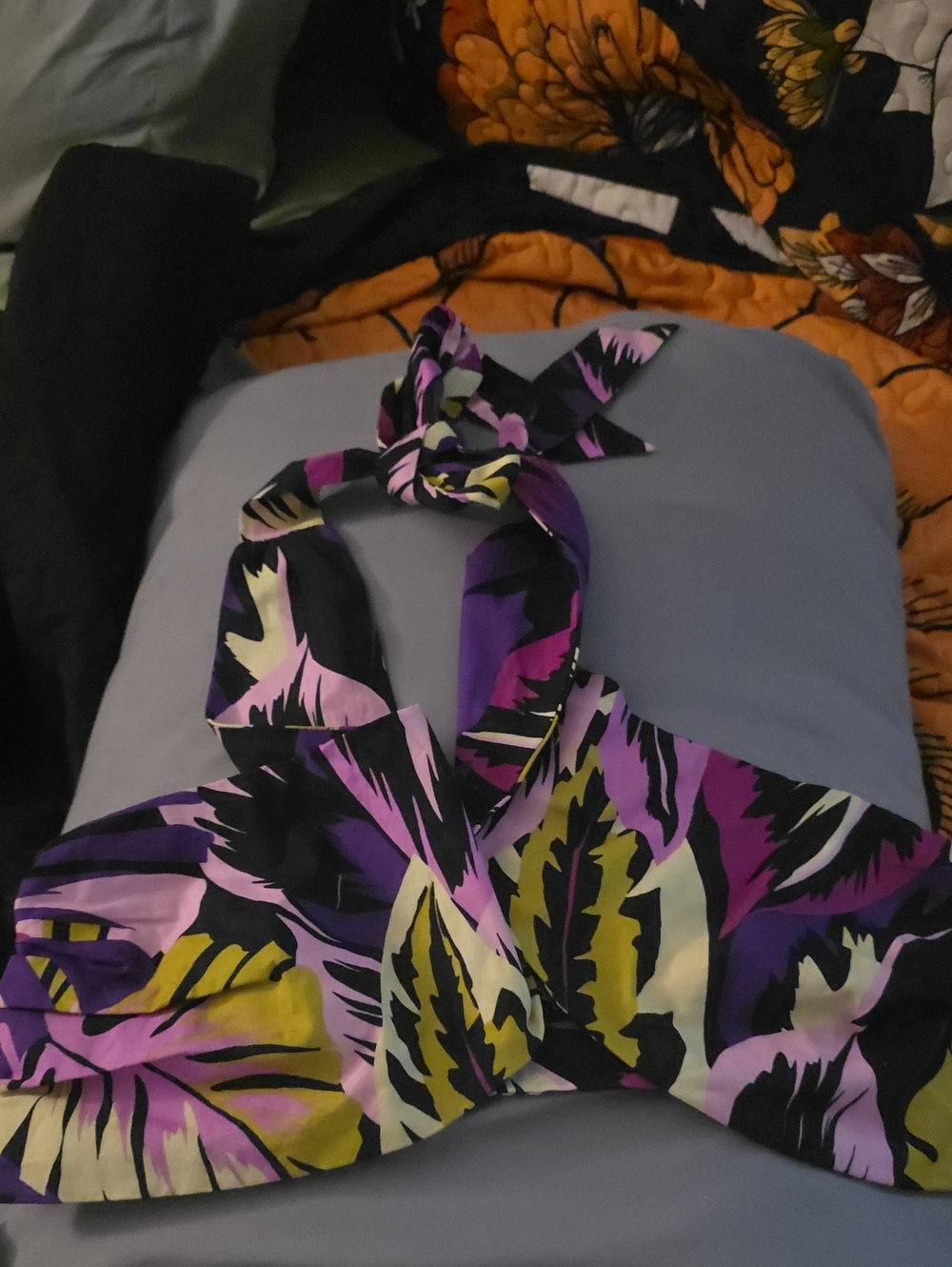 Purple Floral Halter Camisole Top - Unbranded